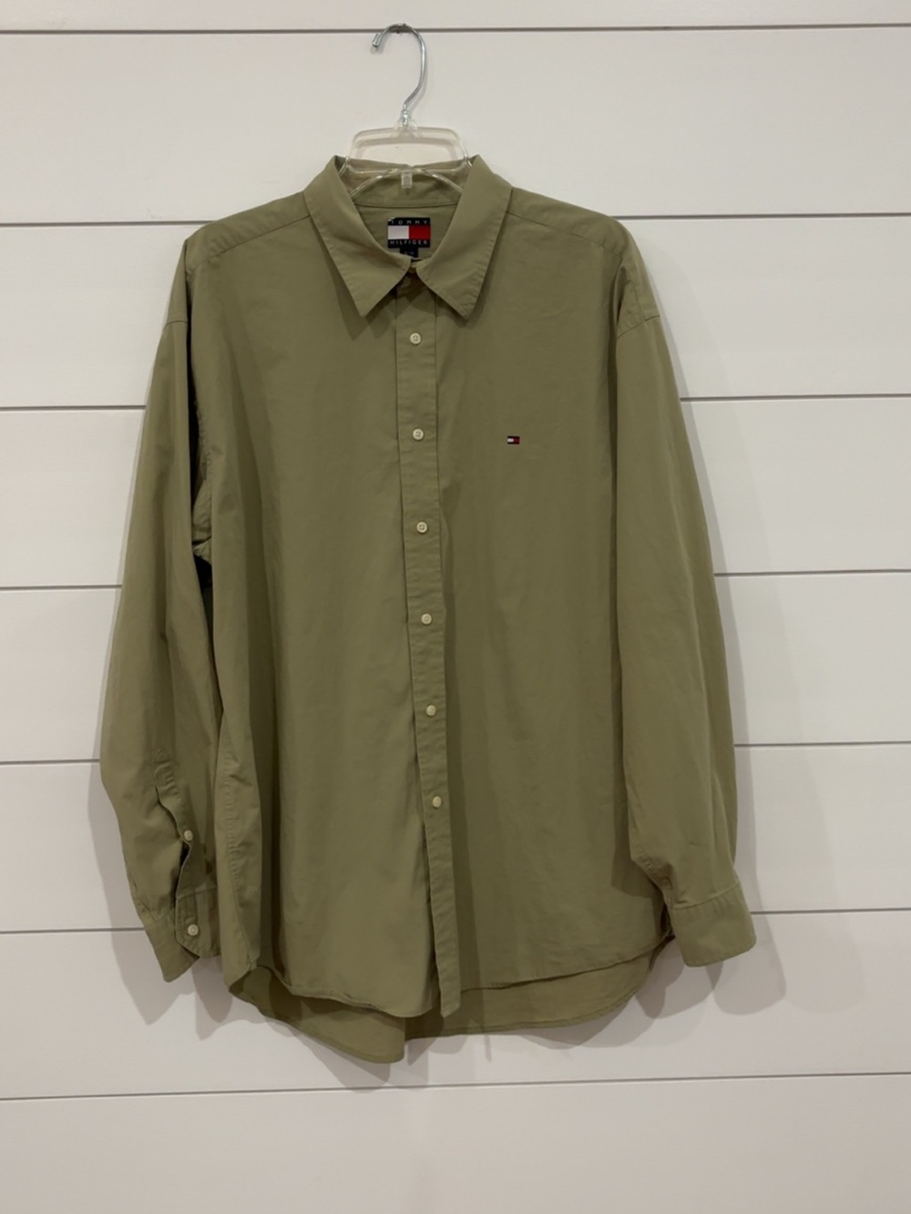 Tommy Hilfiger Olive Green Men's Button-Up Shirt